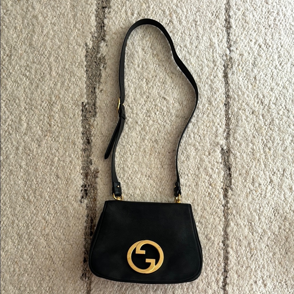 Gucci Black Leather Blondie Shoulder Bag 2022